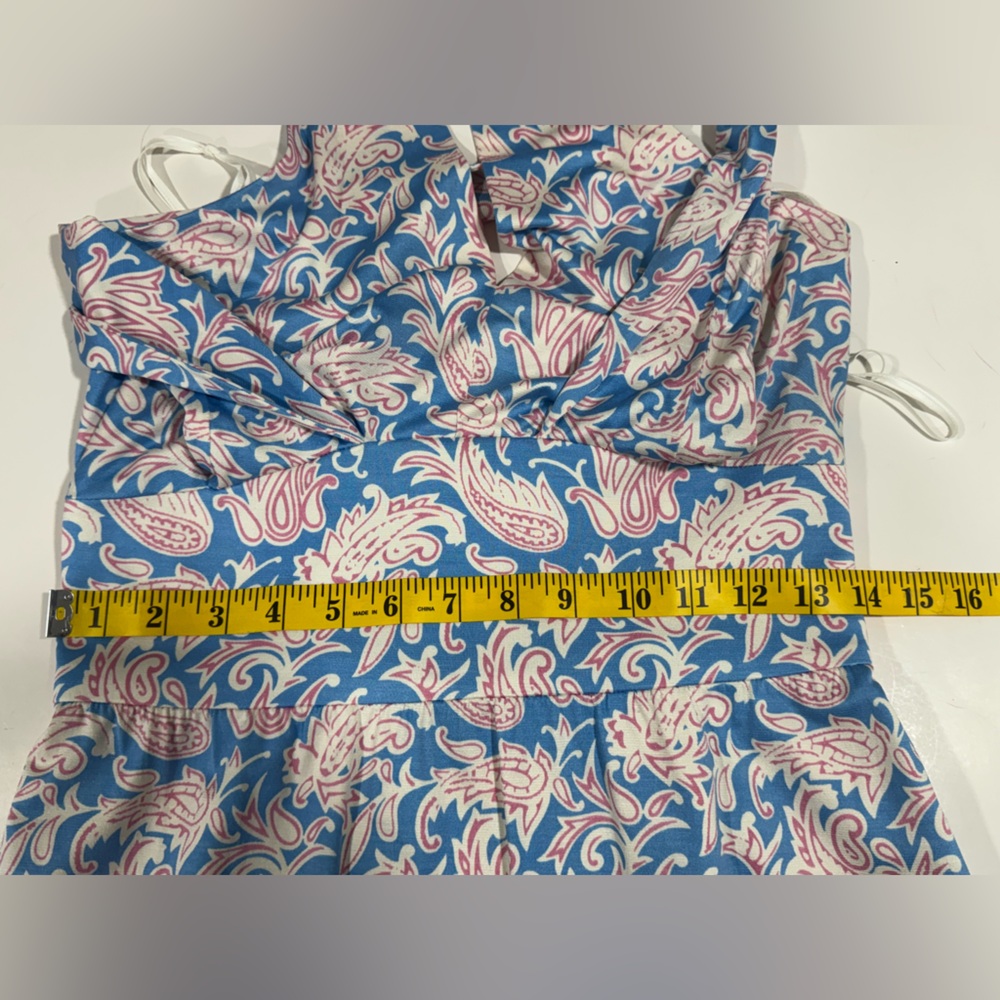 J. McLaughlin Fully Lined Blue 95% SILK Dress EUC - Picture 10 of 12